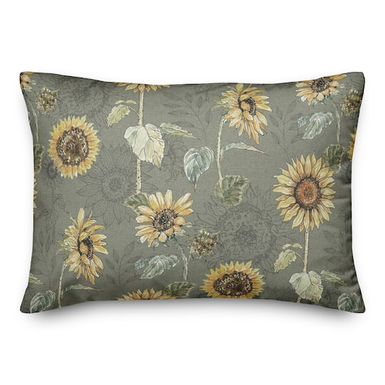 Sunflower Pattern Throw Pillow